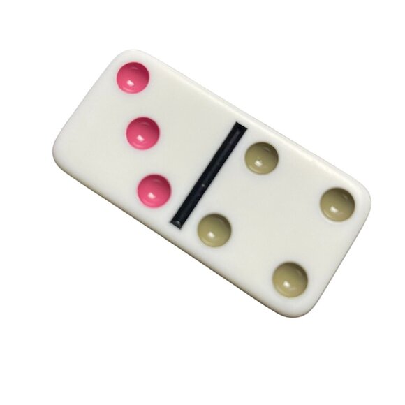 Double Twelve Dominoes Replacement Tile 3 4 Color Dot mq - Picture 2 of 3